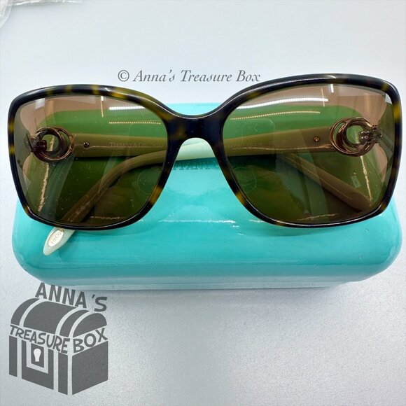 Tiffany & Co. TF 4066 8134/3B 56-16 135 3N Havana/Blue Square Sunglasses (case)
